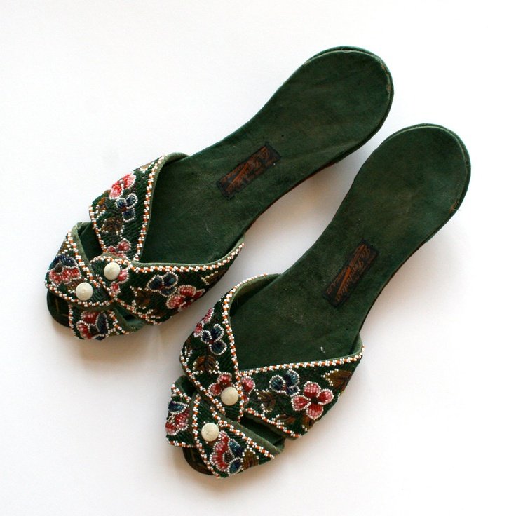 beaded boudoir slippers, 1930s stefkab